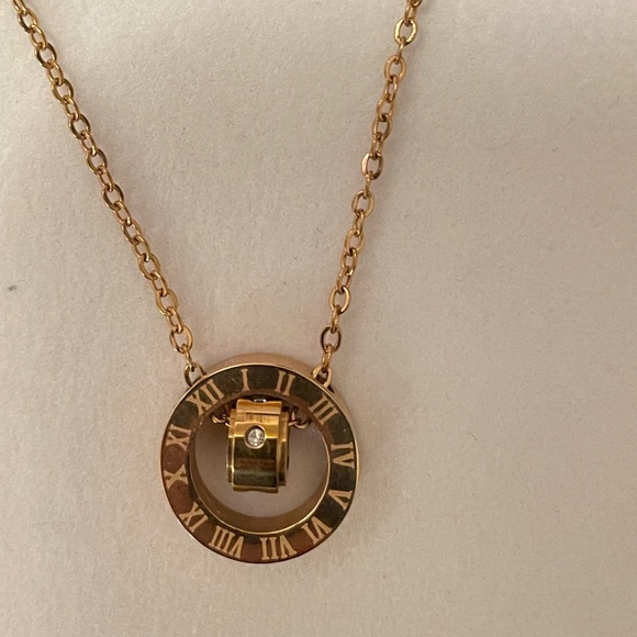 Chow Tai Fook Rose Gold Stainless Steel Necklace 16” to 18” - Picture 4 of 5